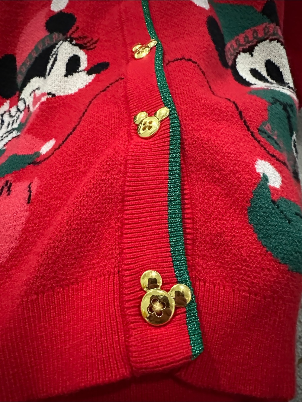 Disney Red Holiday Mickey & Minnie Cardigan Sweater - Picture 7 of 11